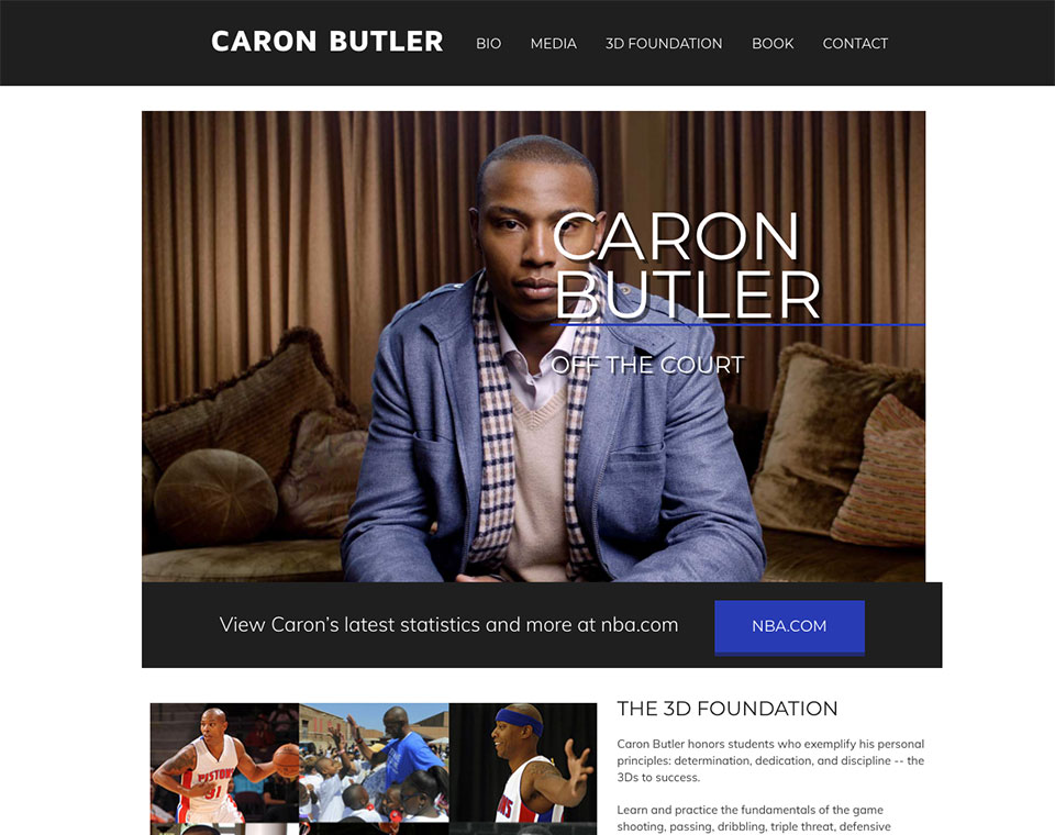 NBA'S Caron Butler Home Page