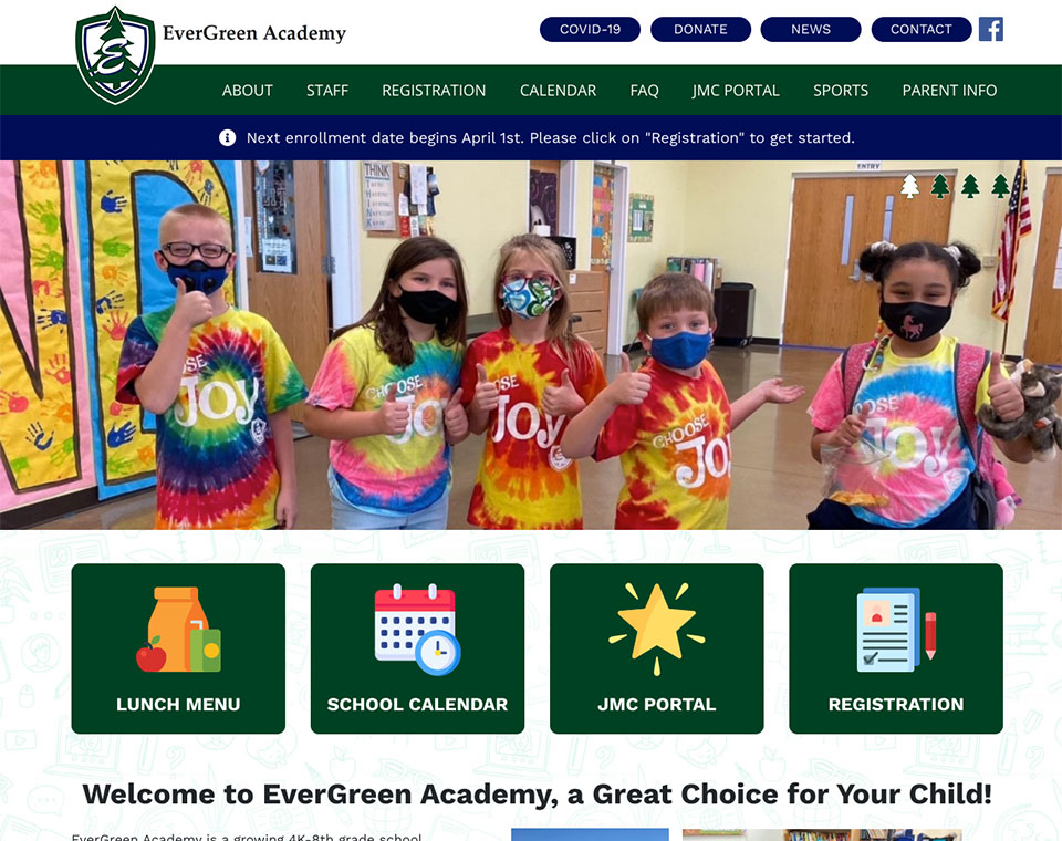 EverGreen Academy Home Page