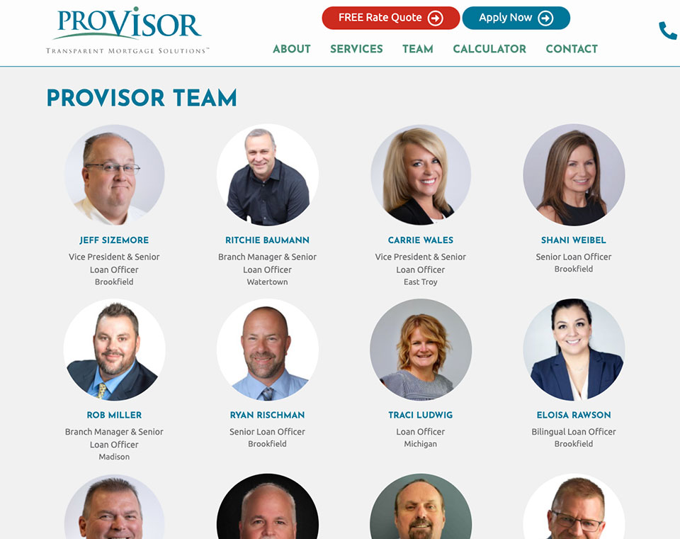 ProVisor Team Page