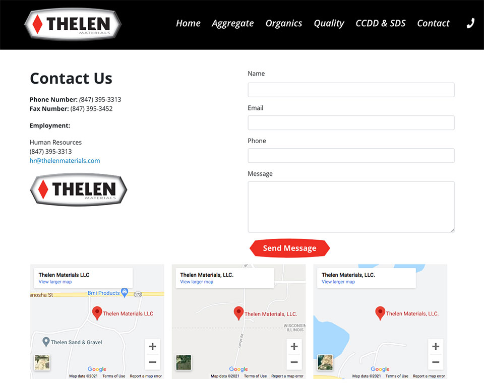 Thelen Materials Contact Page