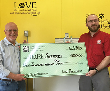 H.O.P.E. Shelter Donation from Image Management