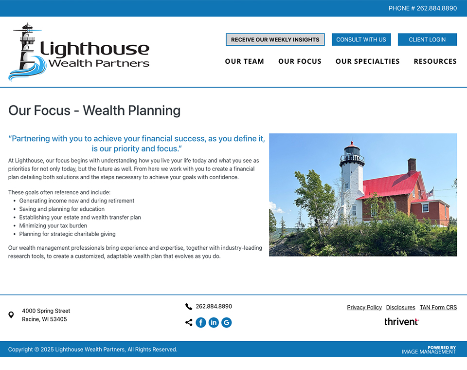 Lighthouse Wealth Partners - Our Focus