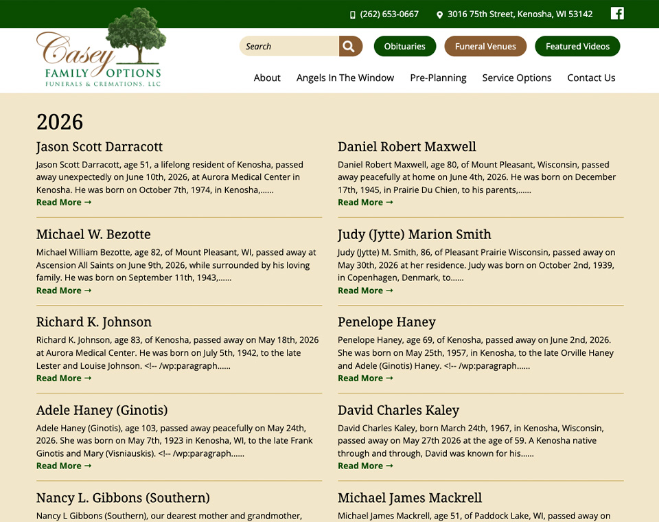 Casey Family Obituary Archive