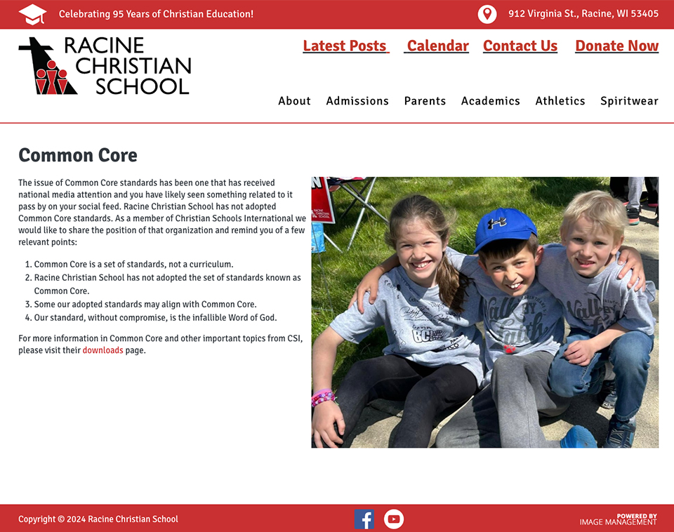 Racine Christian School - Common Core