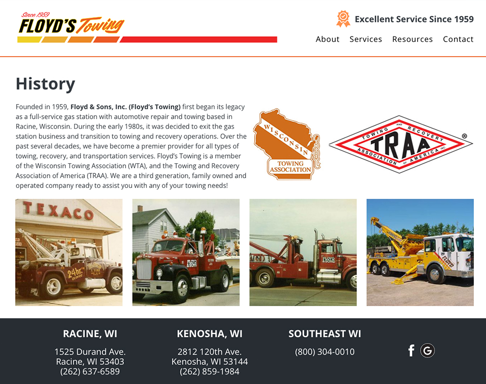 Floyd's Towing & Recovery - History Page
