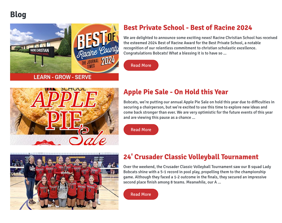 Racine Christian School - Blog