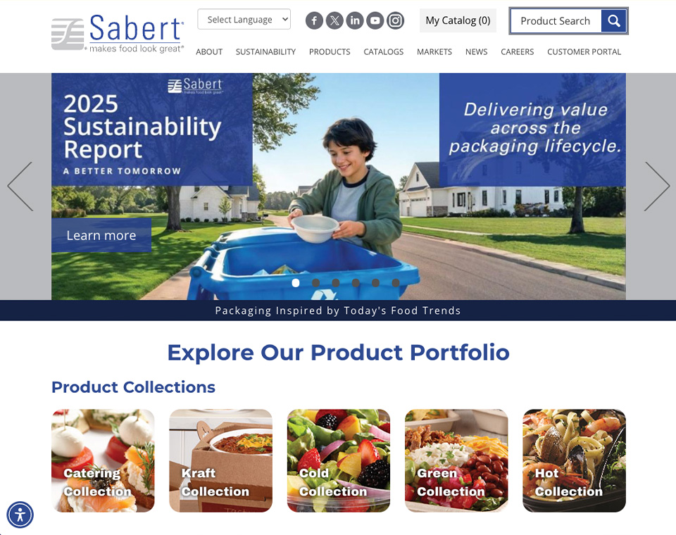 Sabert Website Home Page