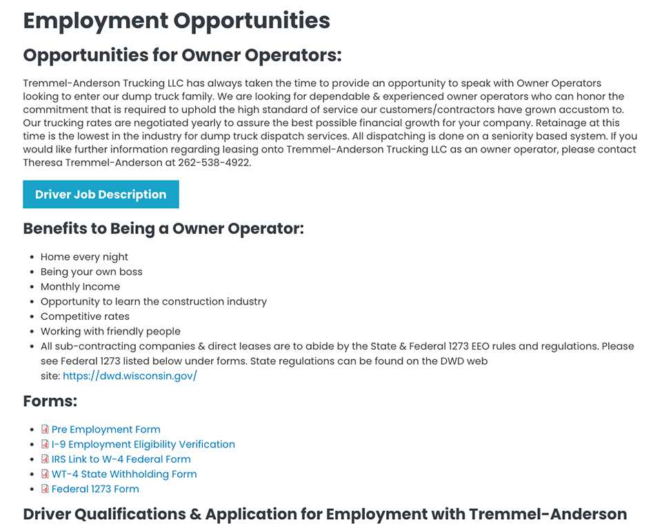 Tremmel Anderson - Hiring Page