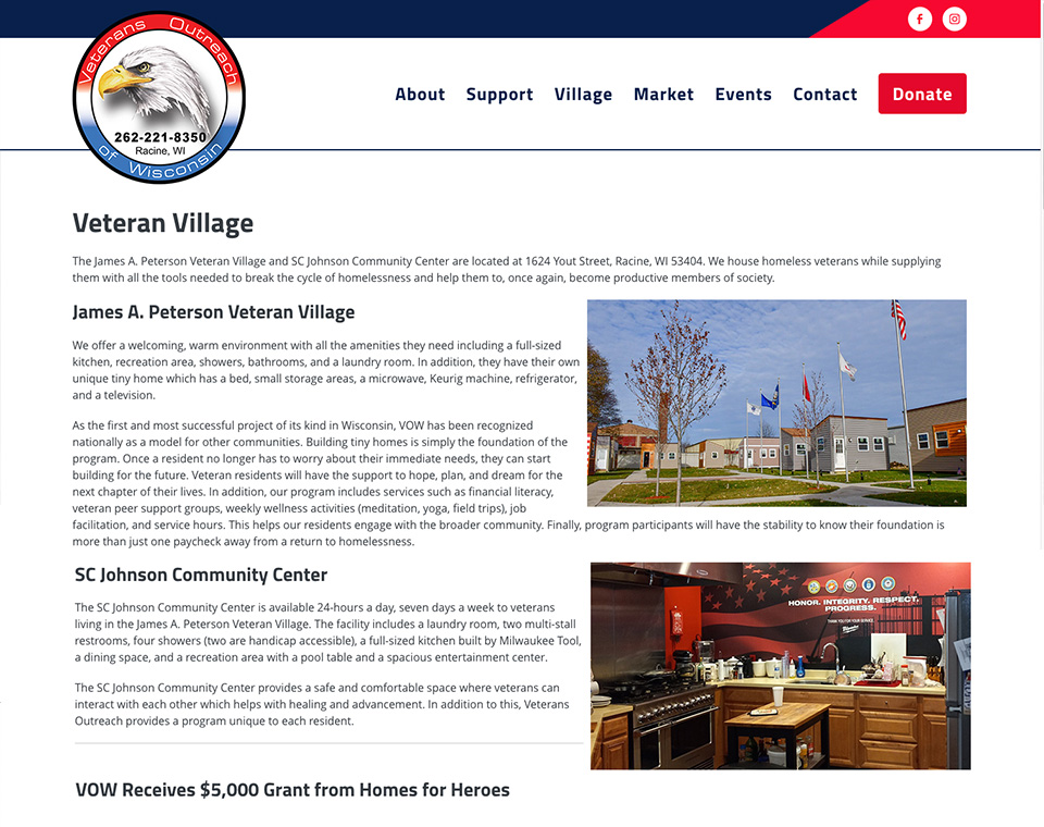 Veterans Outreach of Wisconsin - Villages Page