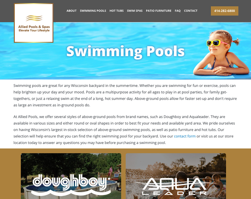 Allied Pools Swimming Pools Page