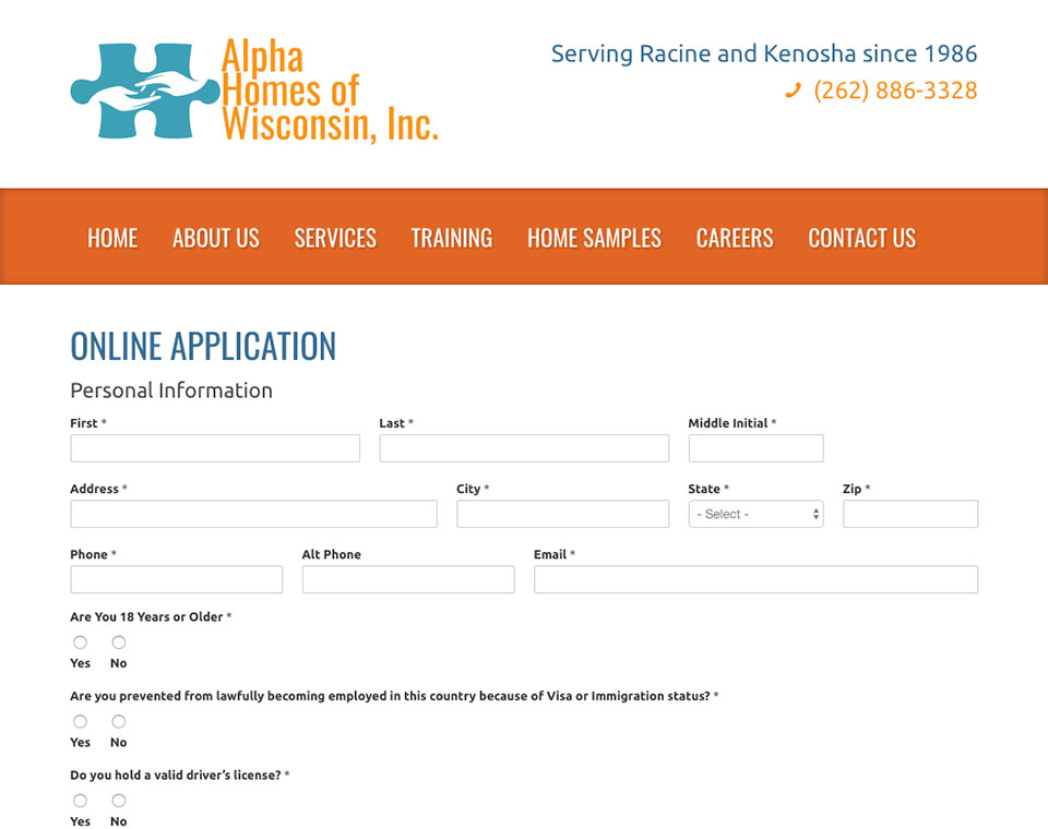 Alpha Homes Application Form