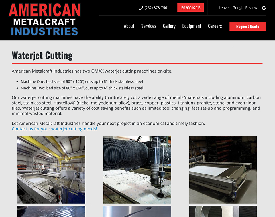 American Metalcraft Industries - Service Page