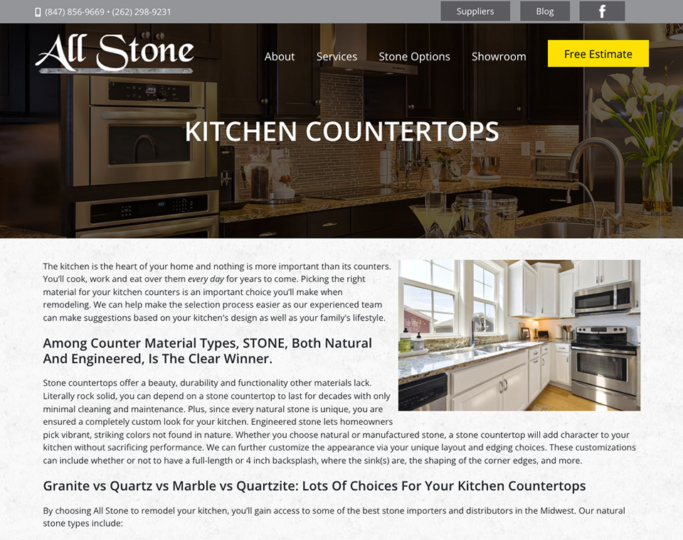 All Stone Kitchen Countertops Page