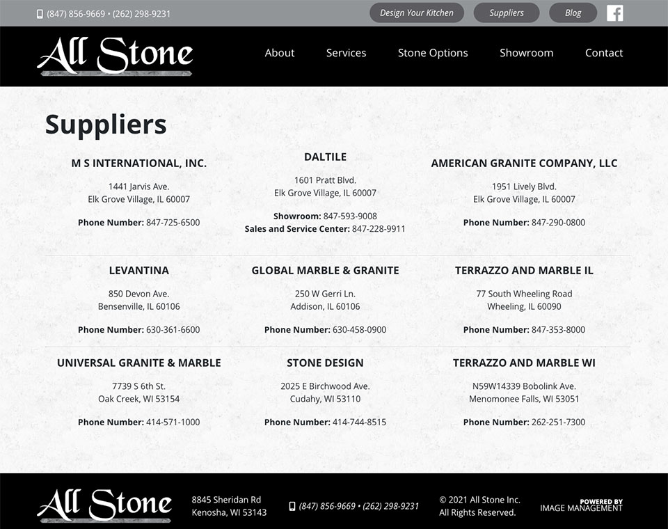 All Stone Suppliers Listing