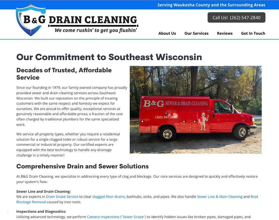 B&G Drain Cleaning - About Us