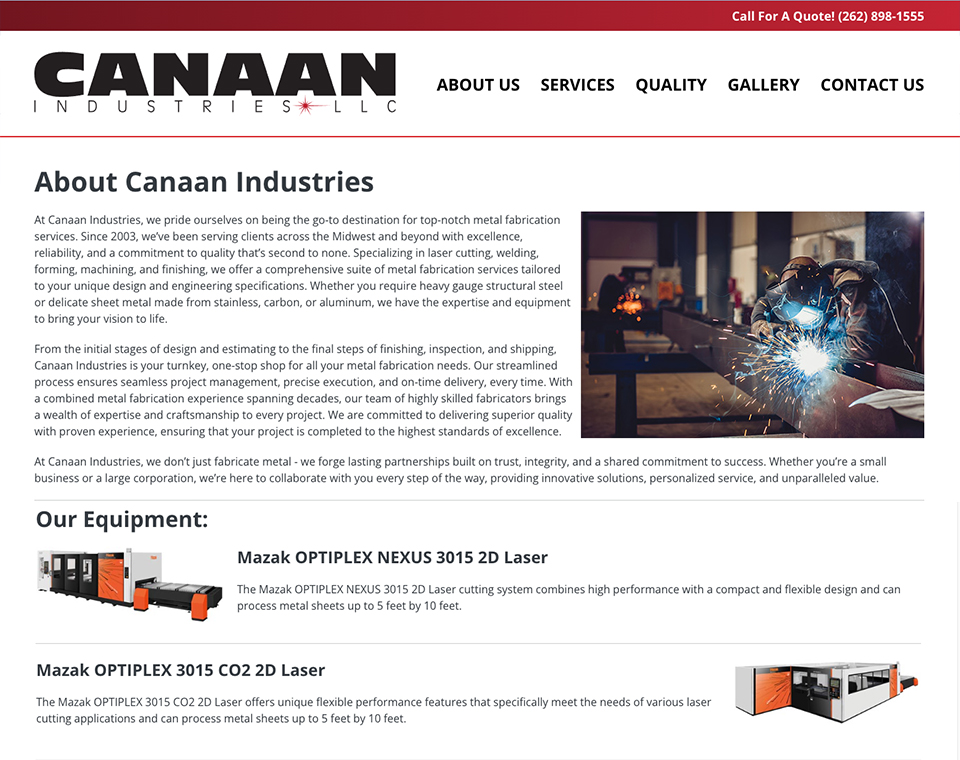 Canaan Industries LLC - Equipment Page