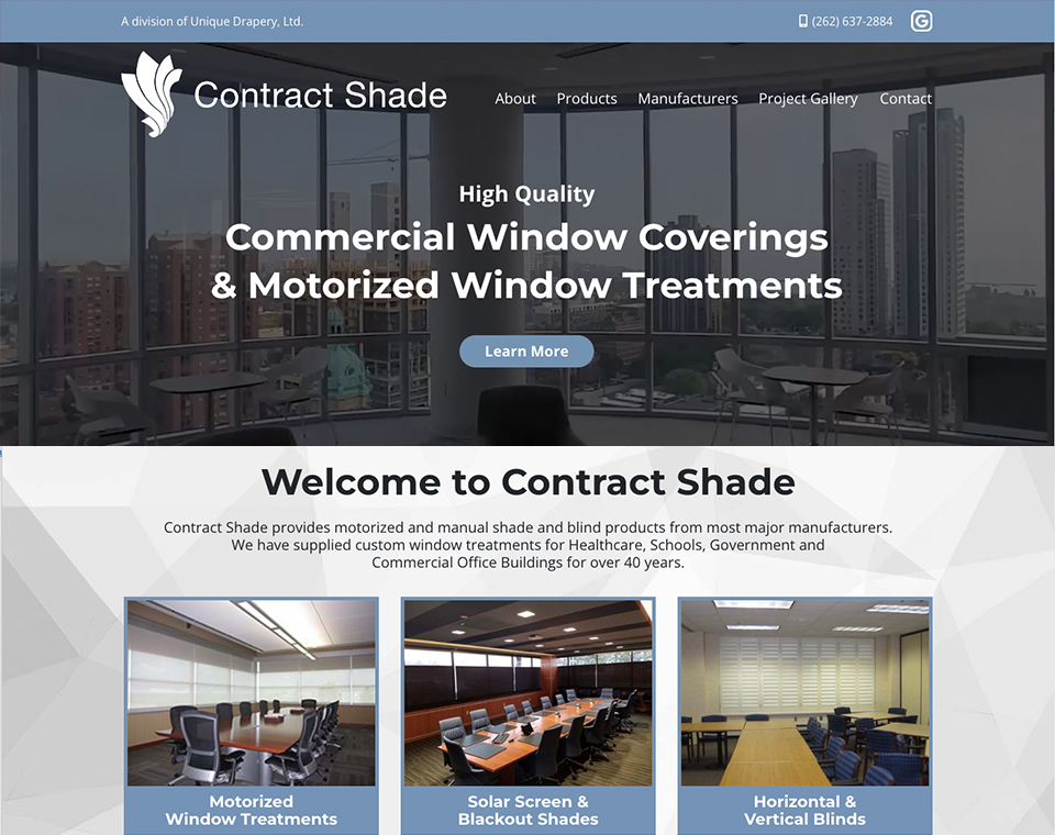 Contract Shade - Home Page