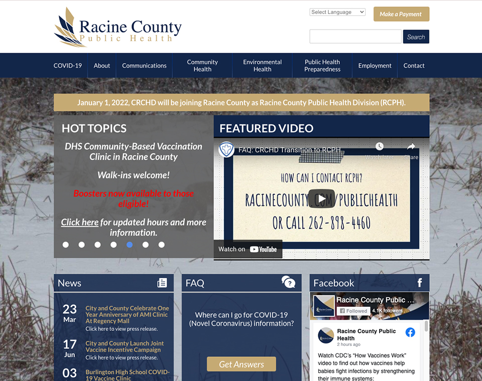 Racine County Public Health Home Page