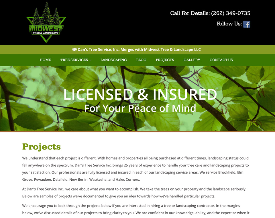 Dan's Tree Service - Projects Page
