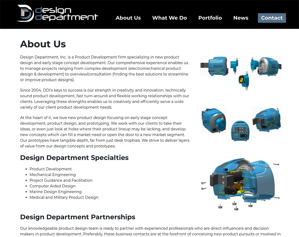Design Department Information Page