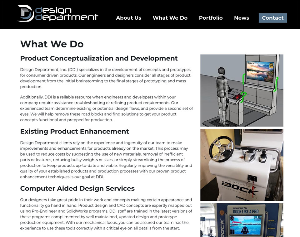 Design Department Services Page