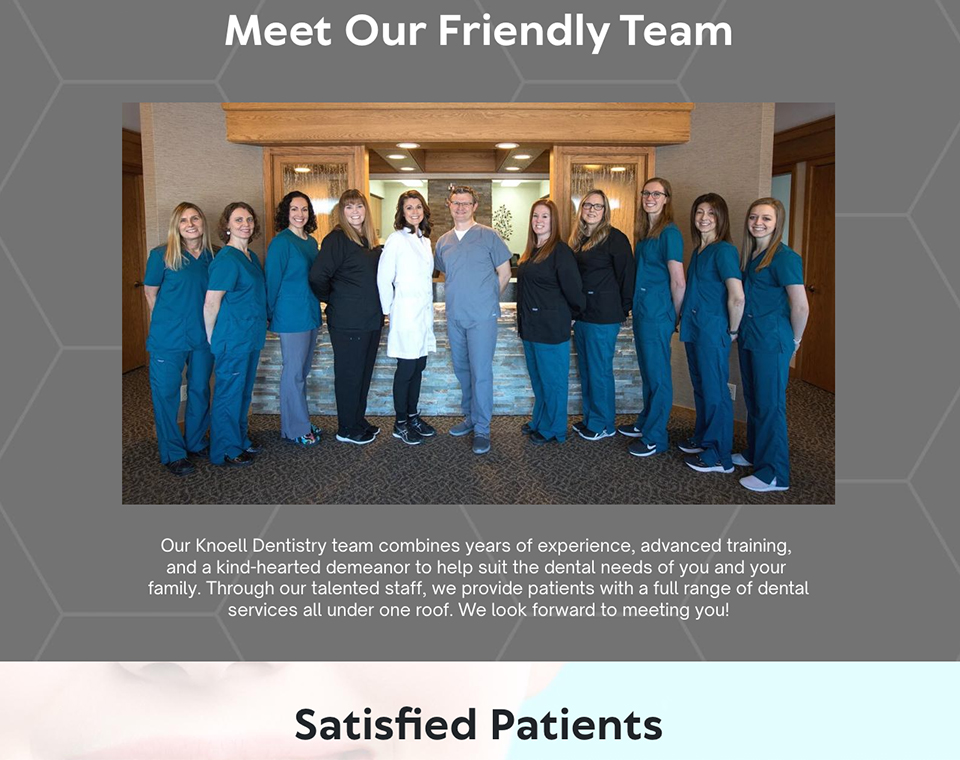 Knoell Family Dentistry Website Team Page