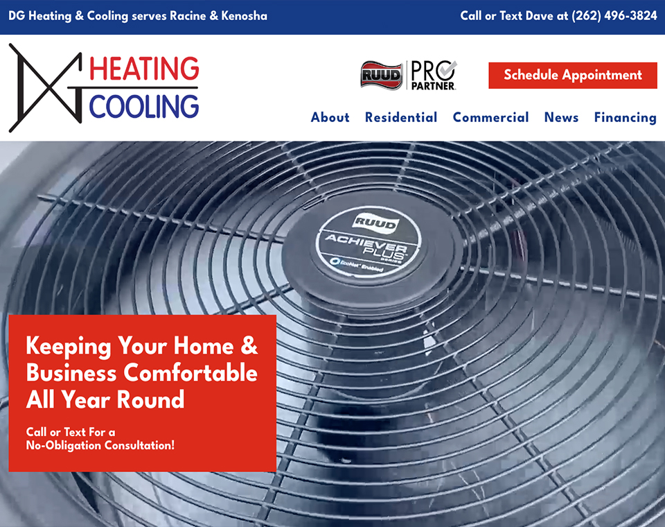 DG Heating & Cooling Home Page