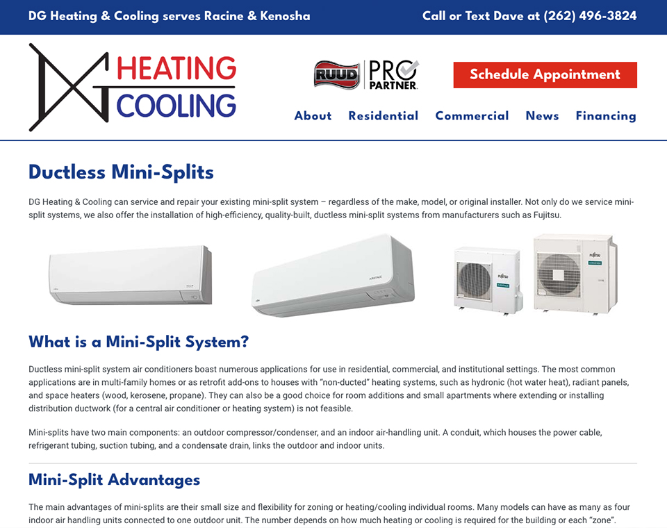 DG Heating & Cooling Service Page