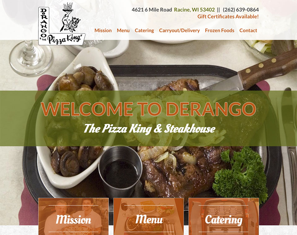 DeRango Pizza Home Page