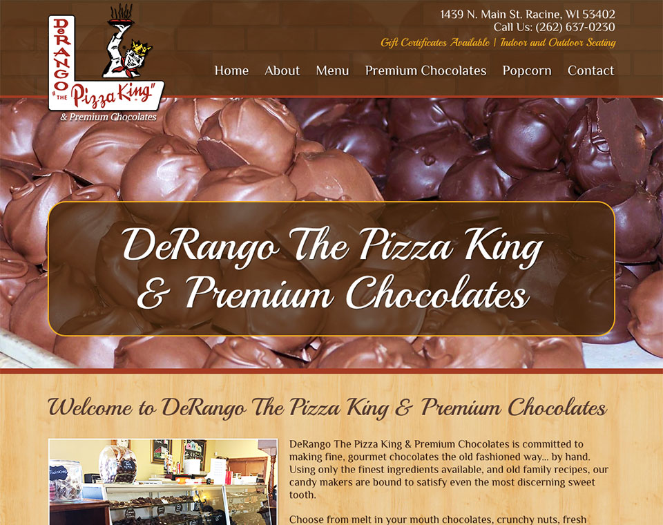 DeRango Premium Chocolates Home Page