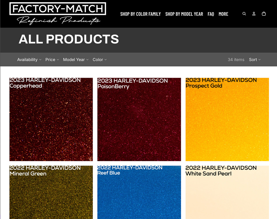 Factory Match Products Page