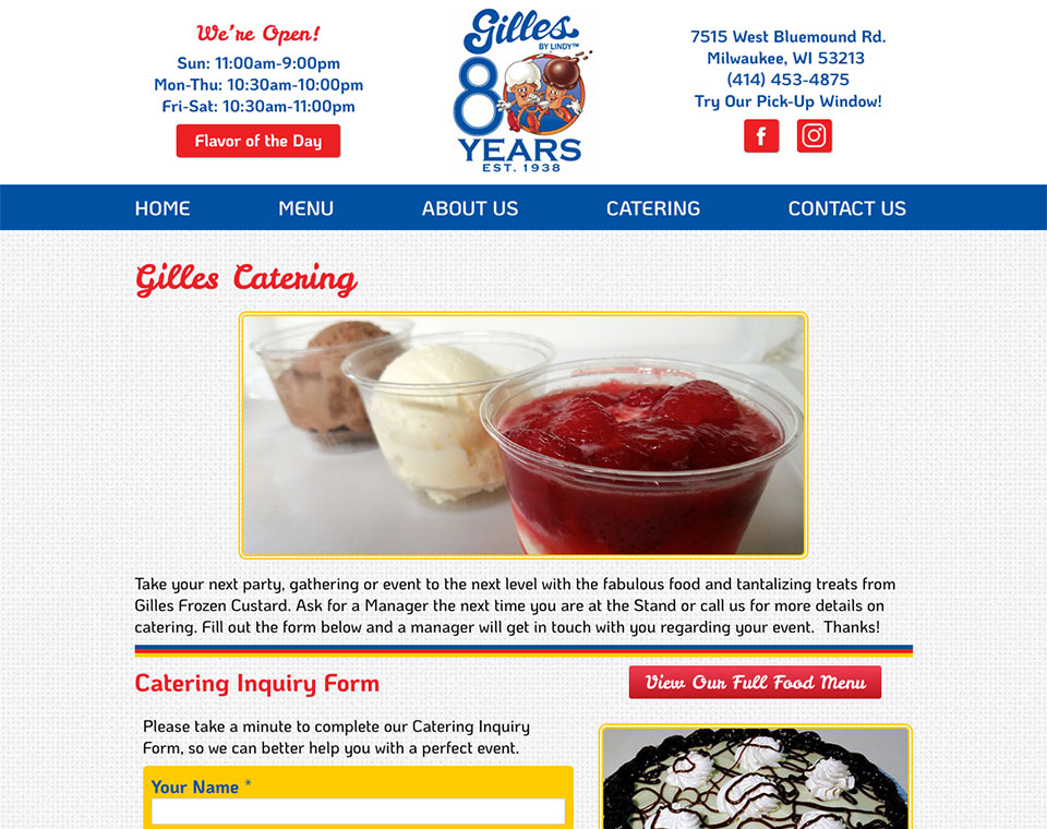 Gilles Catering Request Page