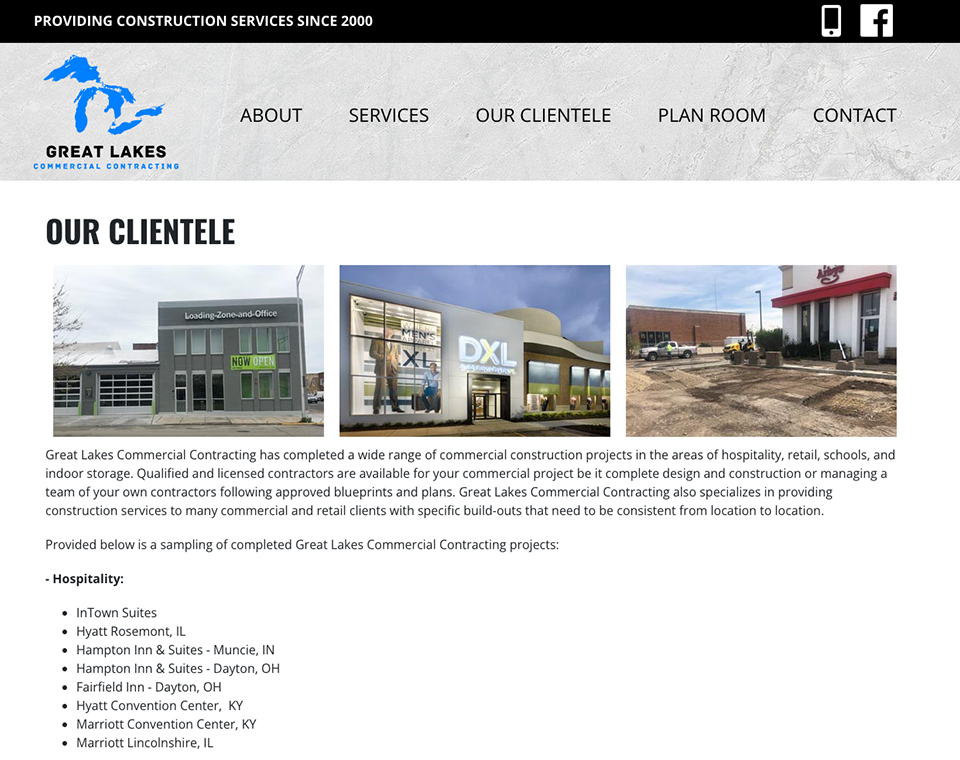 Great Lakes Commercial Contracting - Services Page