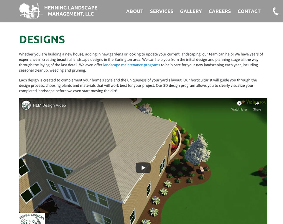Henning Landscape Design Services Page