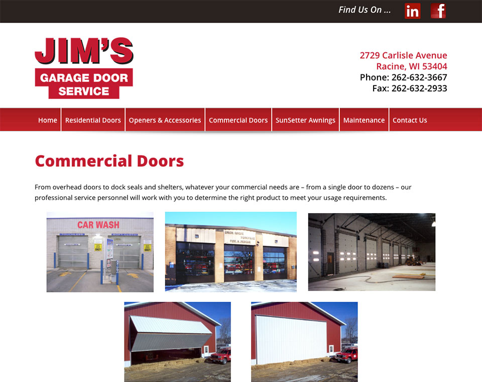 Jim’s Garage Door Product Gallery Page