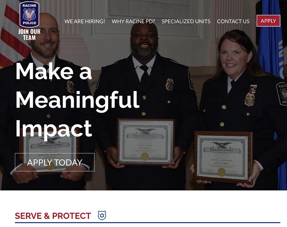 Join the Racine Police Department Home Page