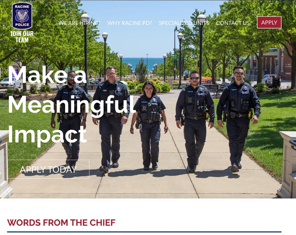 Join the Racine Police Department Home Page