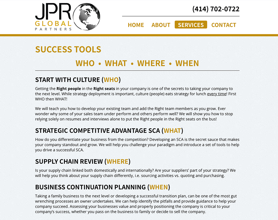 JPR Global Partners - Services Page