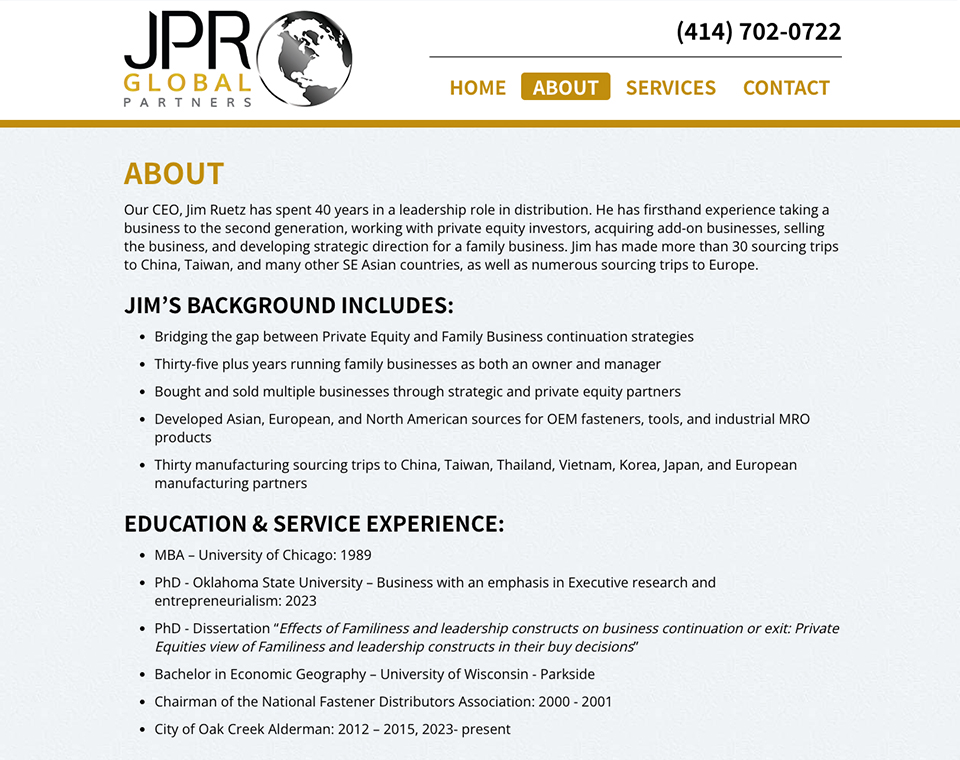 JPR Global Partners - About Page