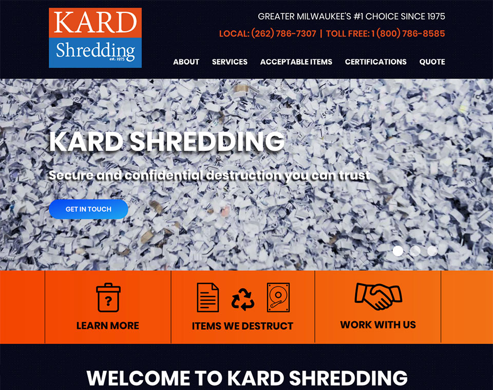 KARD Shredding Home Page