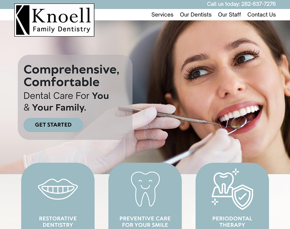 Knoell Family Dentistry Website Home Page