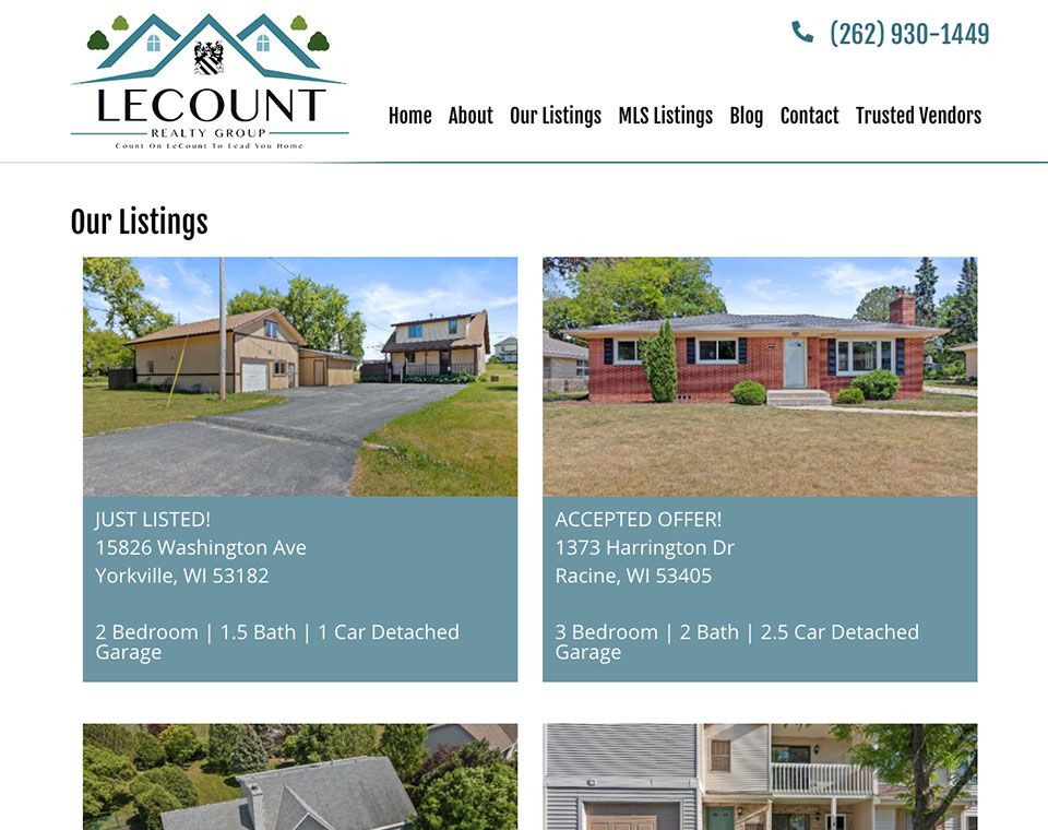 LeCount Realty Listings Page