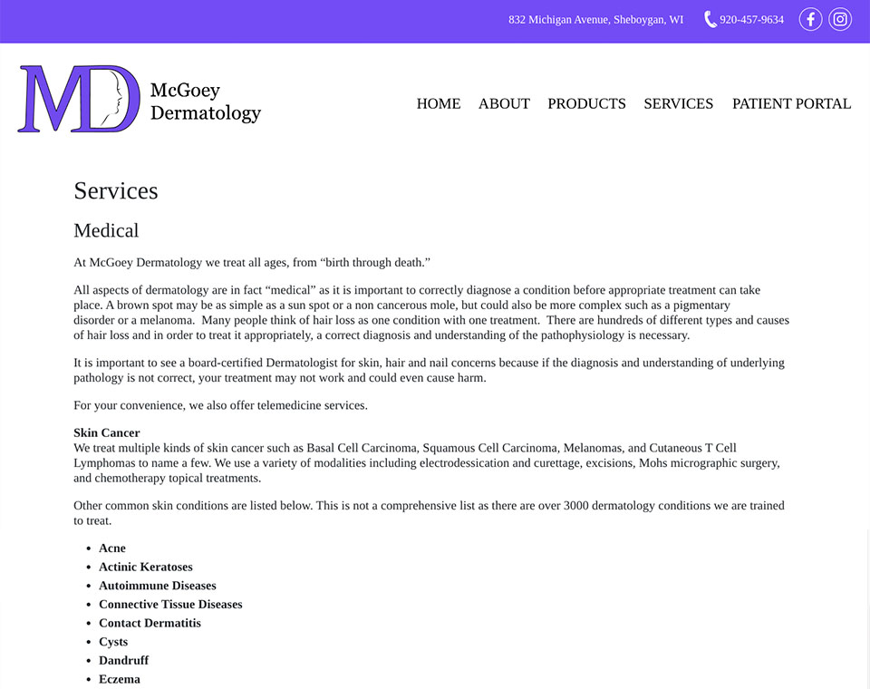 McGoey Dermatology - Service Page