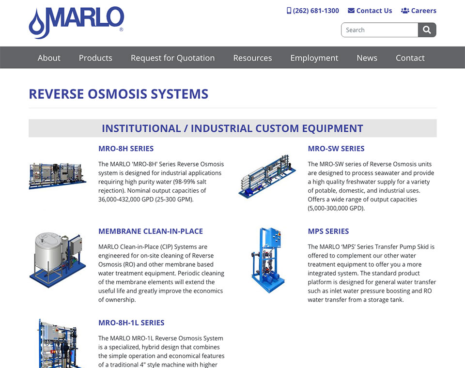MARLO Product Category Page