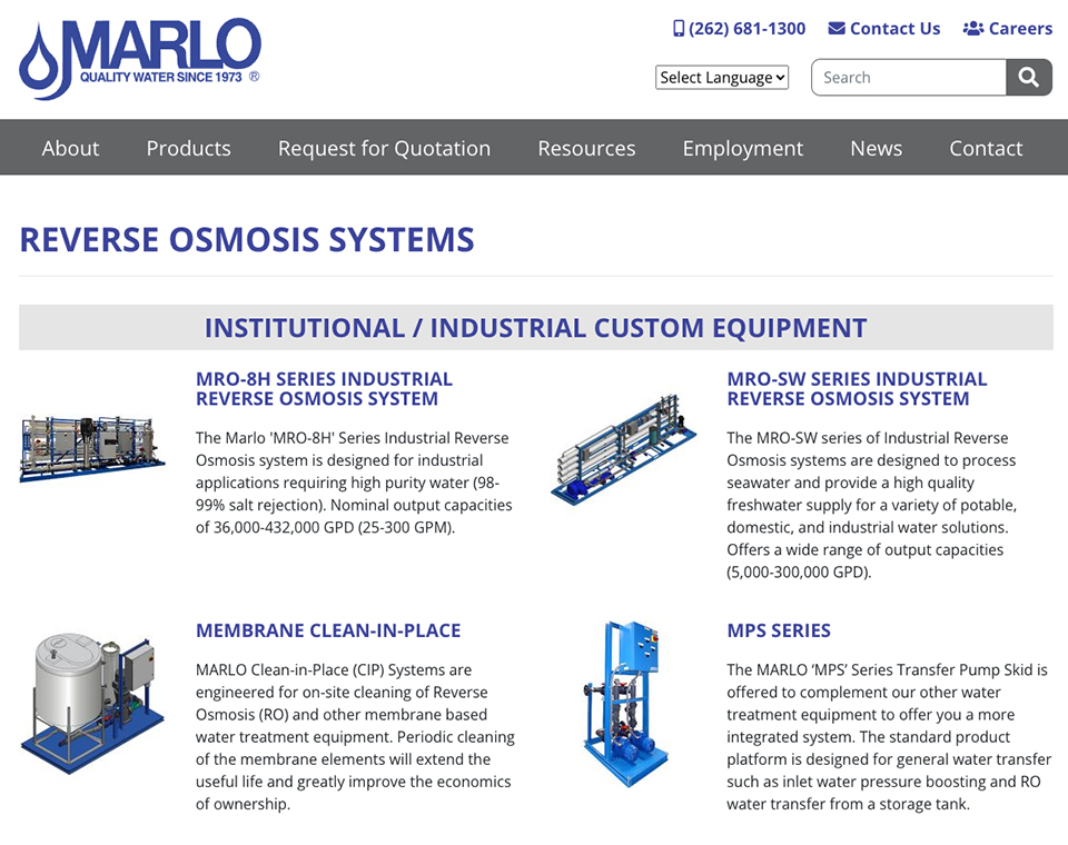 MARLO Product Category Page