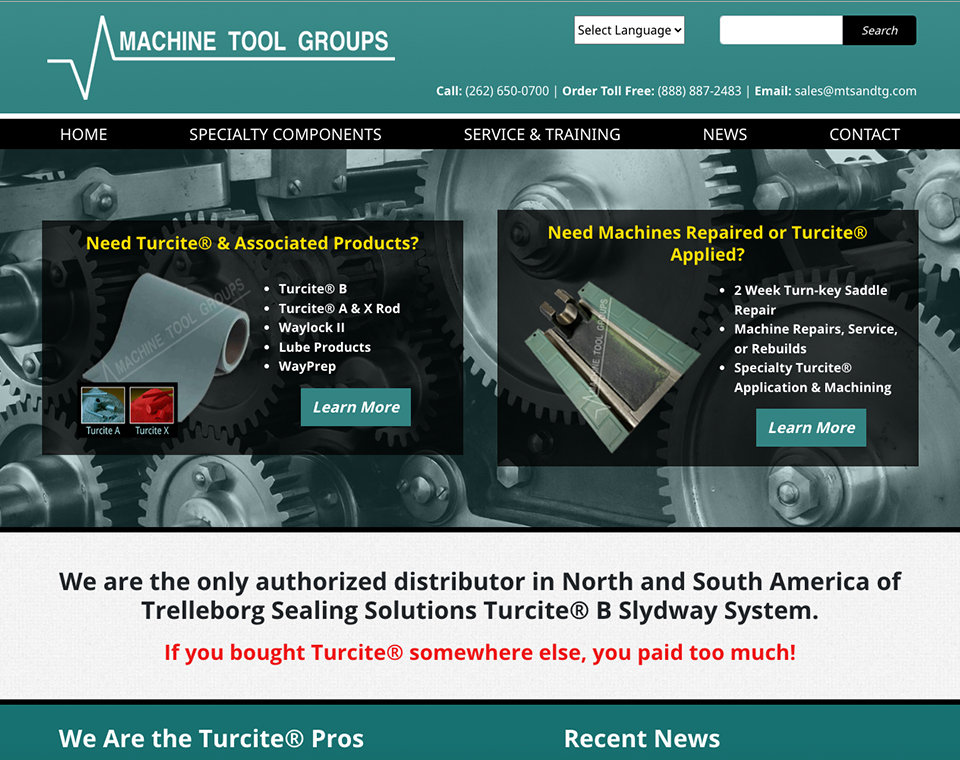 Machine Tool Groups Website Home Page