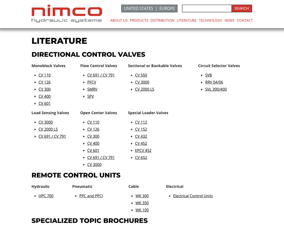 Nimco Controls Literature Repository Page