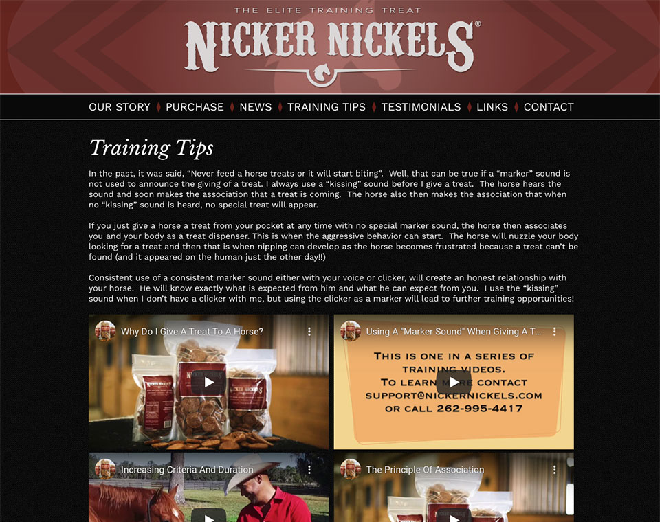 Nicker Nickels Training Tips Page