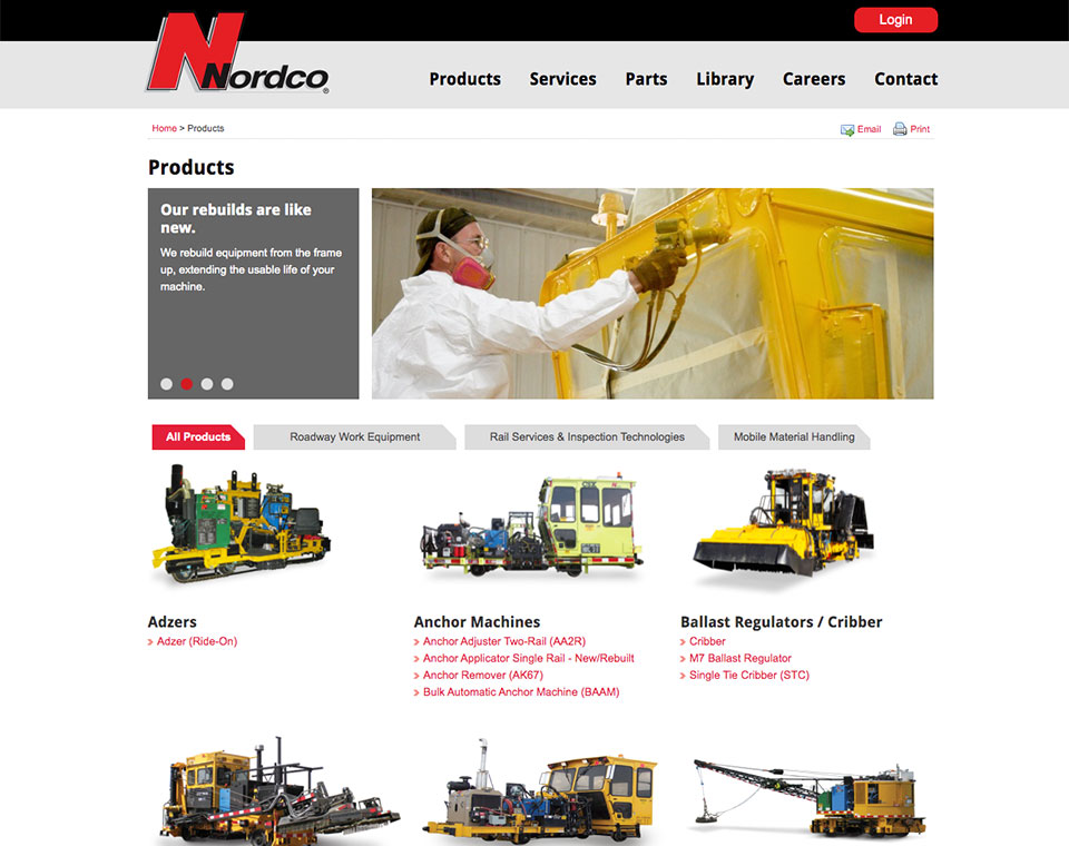 Nordco Product Category Page