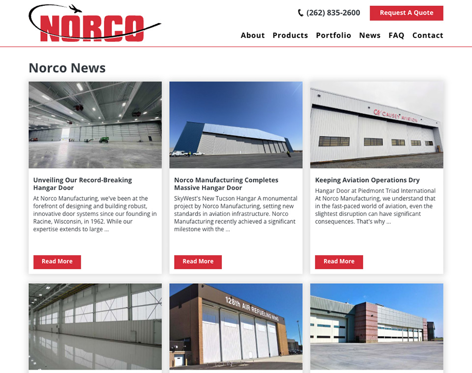 Norco Manufacturing News Landing Page